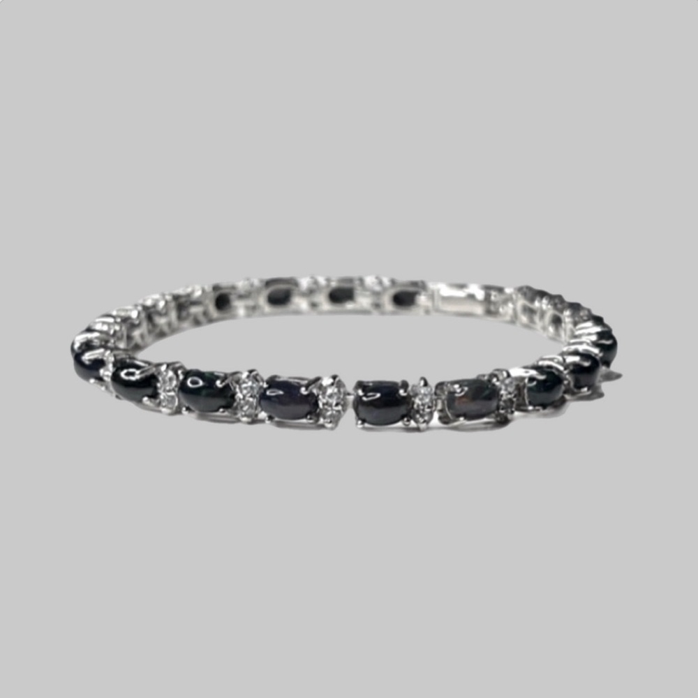 Elegant Silver and Black Women's Bracelet